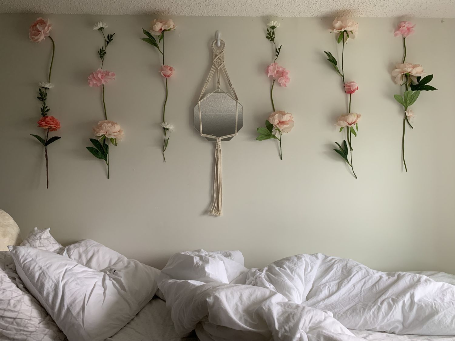 flowers and mirror in the middle 