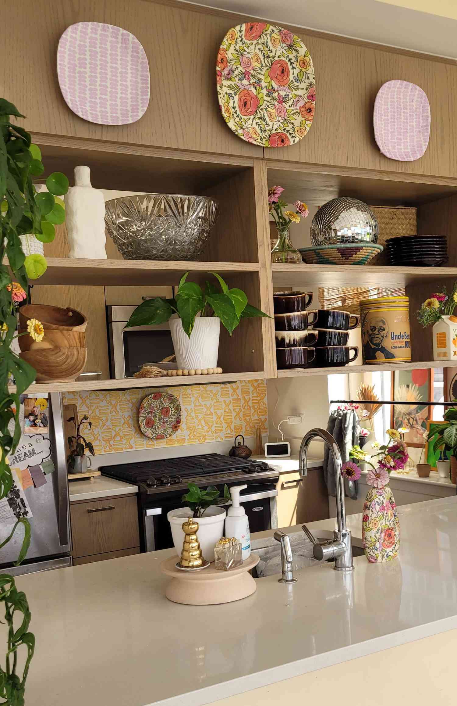 Kitchen with vintage and up-cycled decor. 