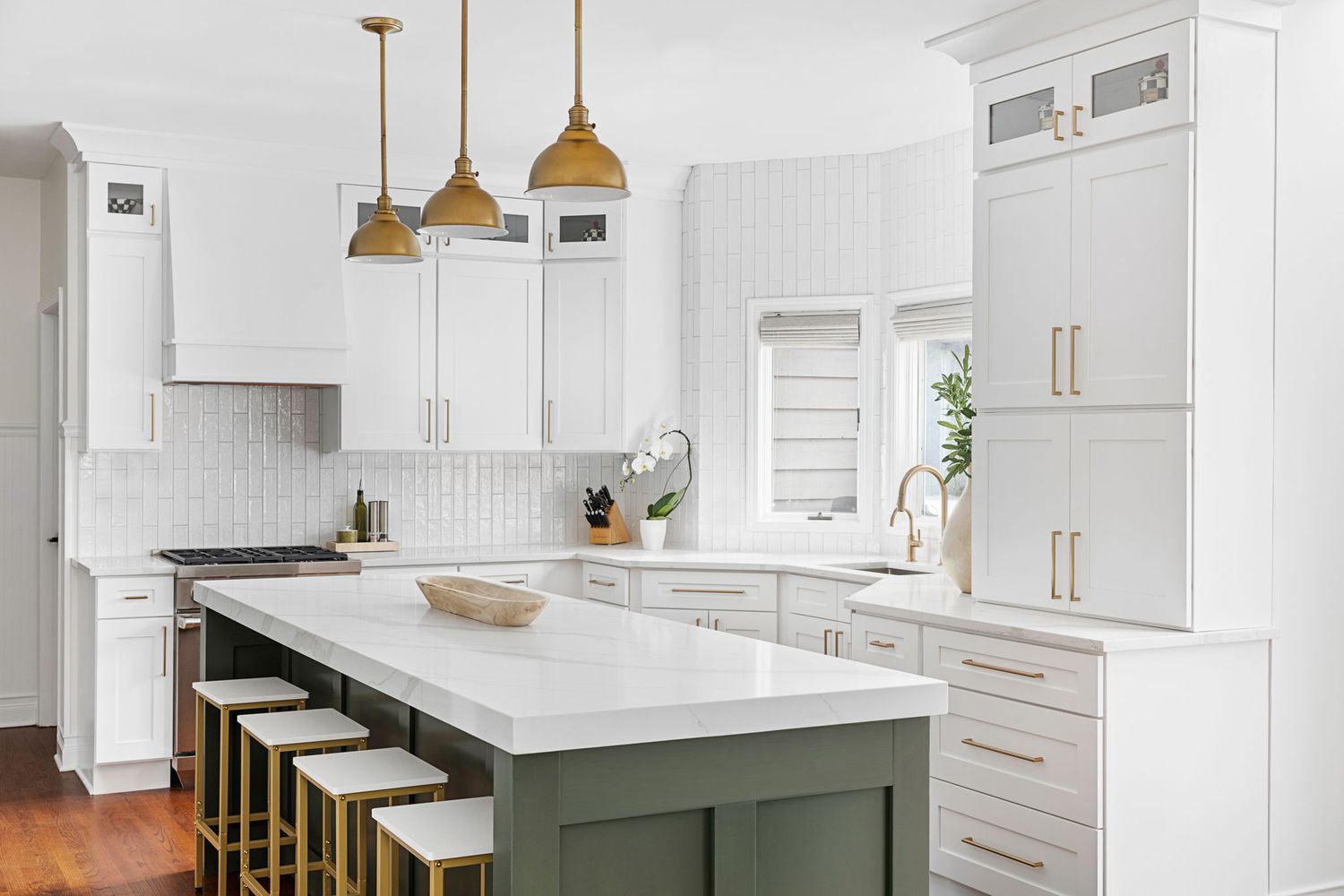 Renovation Sells kitchen design in Naperville using vertical subway tile
