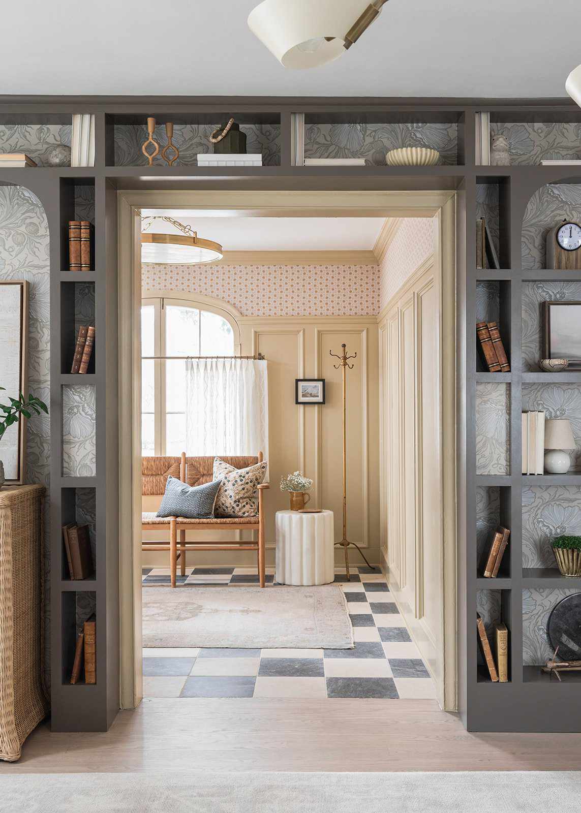shelving above door space ideas