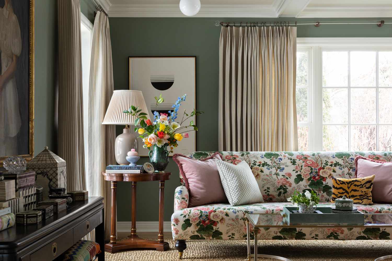 botanical print sofa