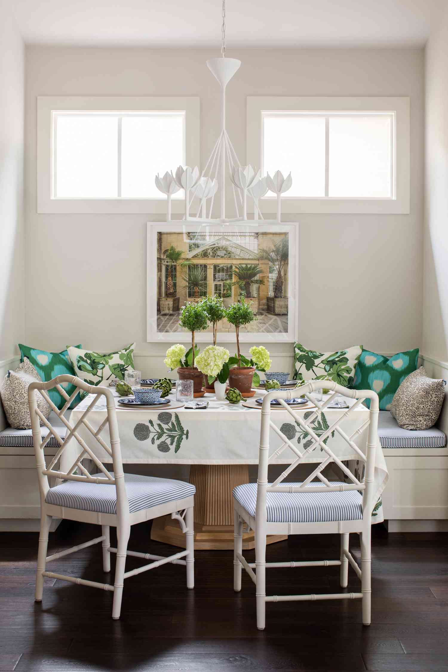 botanical print table linens