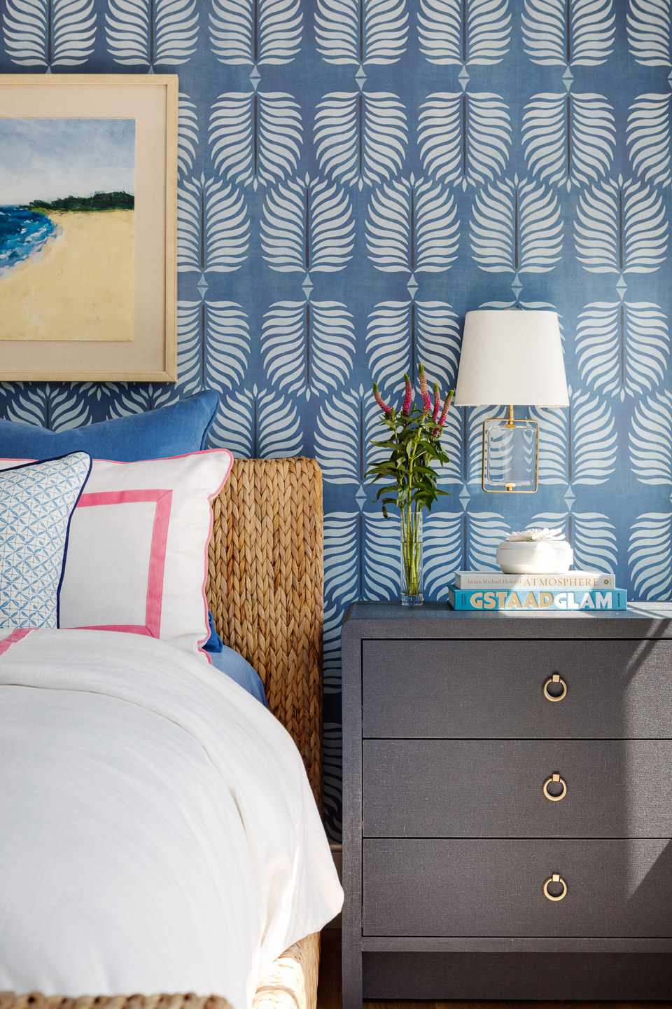 block print looking wallpaper