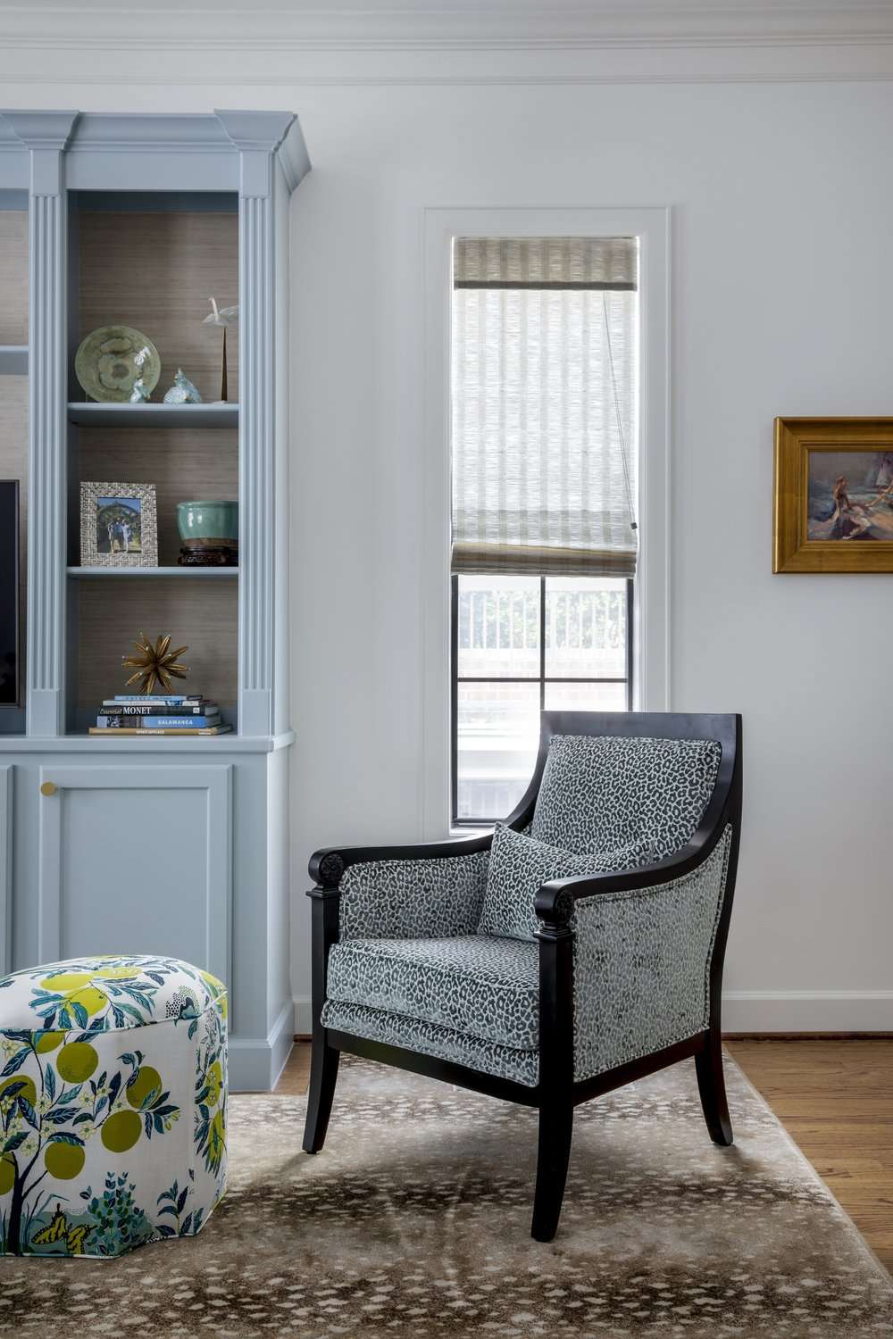 botanical print ottoman