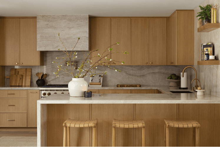 Light oak cabinetry 