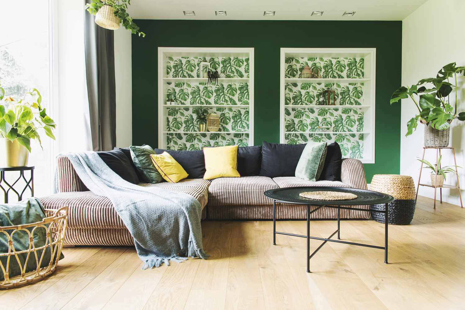 Modern living room with cozy seating