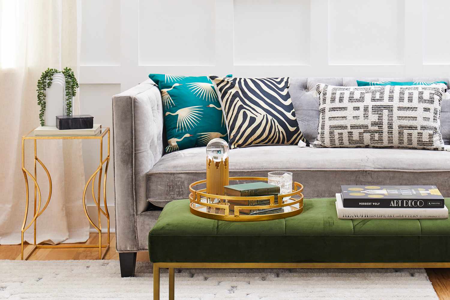 Closeup image showing materials used in art deco decor