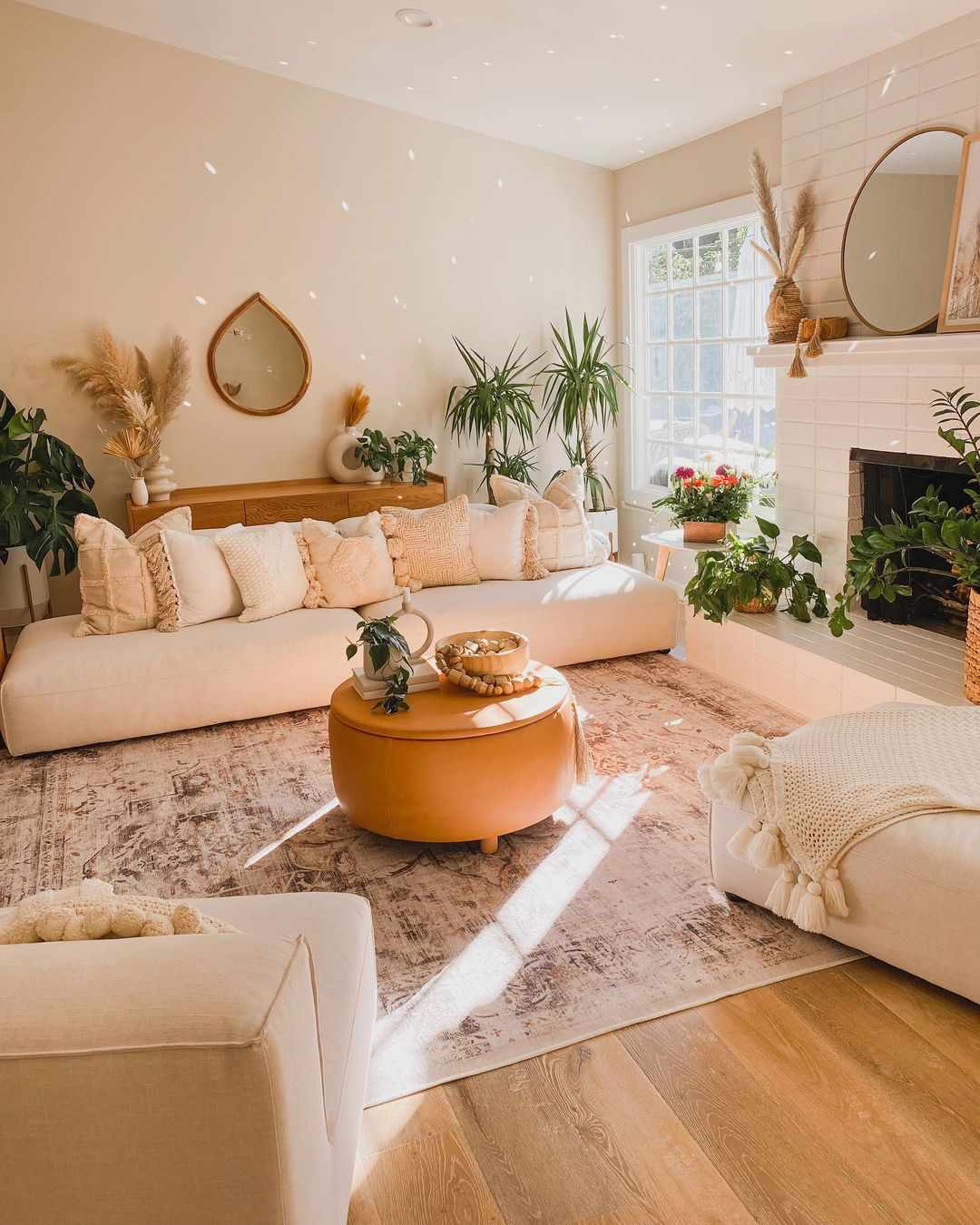 Storage ottoman in a living room