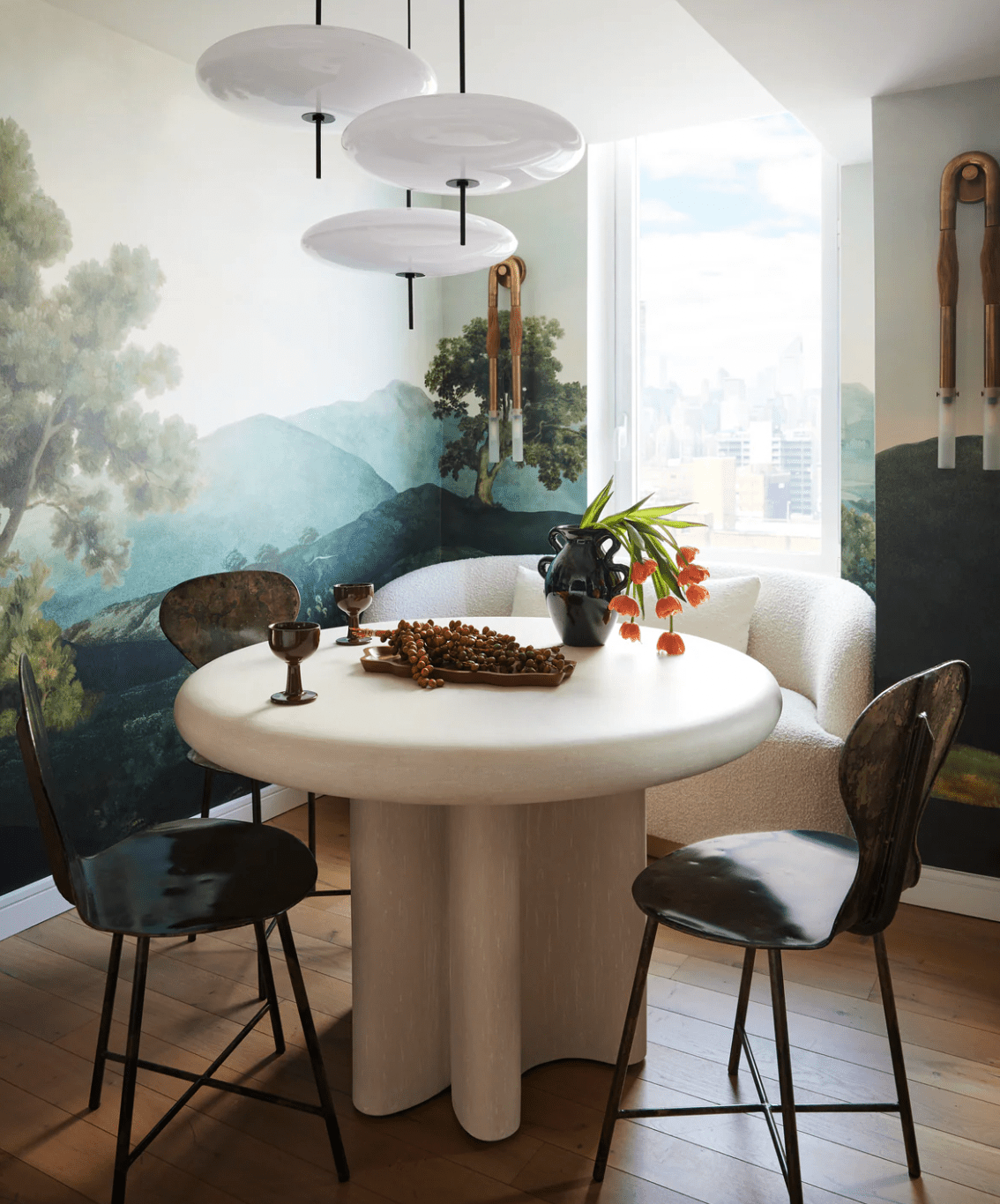 wallpaper mural in kitchen